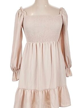 STATE Blush Pink Smocked Mini Dress